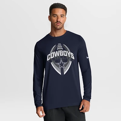 Men's Nike Navy Dallas Cowboys Primetime Legend Icon Performance Long Sleeve T-Shirt
