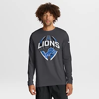 Men's Nike Anthracite Detroit Lions Primetime Legend Icon Performance Long Sleeve T-Shirt