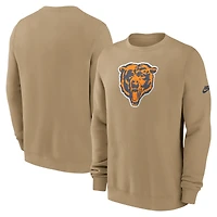 Men's Nike Tan Chicago Bears Swing Pass Rewind Club Pullover Sweatshirt