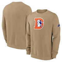 Men's Nike Tan Denver Broncos Swing Pass Rewind Club Pullover Sweatshirt