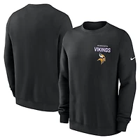 Men's Nike Black Minnesota Vikings Primetime Club Fleece Pullover Sweatshirt