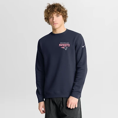 Men's Nike Navy New England Patriots Primetime Club Fleece Pullover Sweatshirt