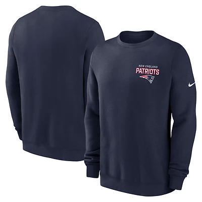 Men's Nike Navy New England Patriots Primetime Club Fleece Pullover Sweatshirt