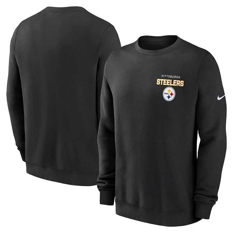 Men's Nike Black Pittsburgh Steelers Primetime Club Fleece Pullover Sweatshirt