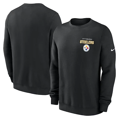 Men's Nike Black Pittsburgh Steelers Primetime Club Fleece Pullover Sweatshirt