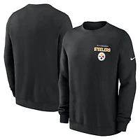 Men's Nike Black Pittsburgh Steelers Primetime Club Fleece Pullover Sweatshirt