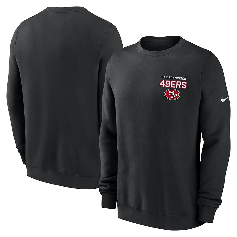 Men's Nike Black San Francisco 49ers Primetime Club Fleece Pullover Sweatshirt