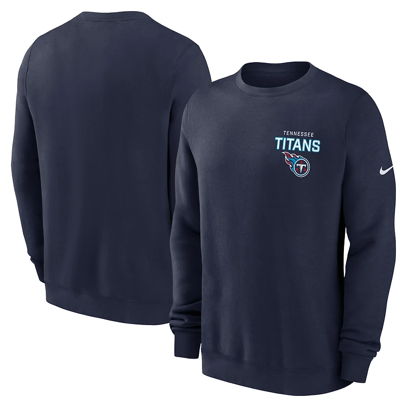 Men's Nike Navy Tennessee Titans Primetime Club Fleece Pullover Sweatshirt