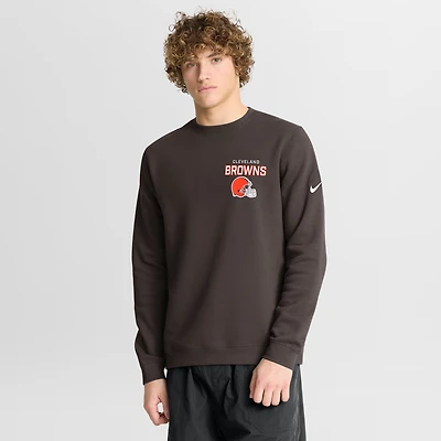 Men's Nike Brown Cleveland Browns Primetime Club Fleece Pullover Sweatshirt