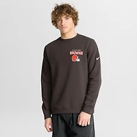 Men's Nike Brown Cleveland Browns Primetime Club Fleece Pullover Sweatshirt