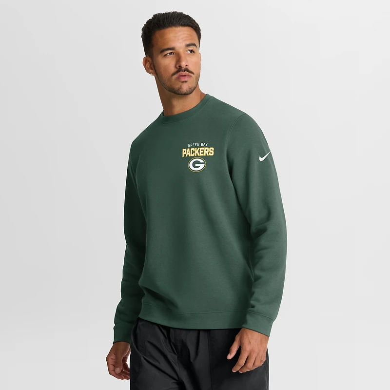 Men's Nike Green Green Bay Packers Primetime Club Fleece Pullover Sweatshirt