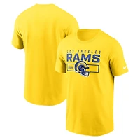 Men's Nike Gold Los Angeles Rams Primetime Helmet Essential T-Shirt