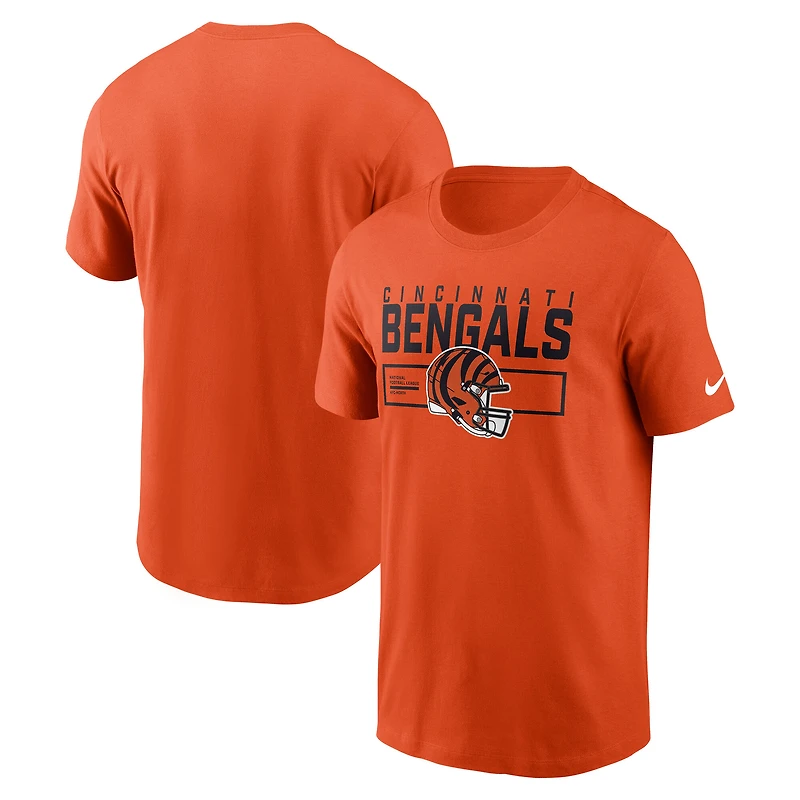 Men's Nike Orange Cincinnati Bengals Primetime Helmet Essential T-Shirt