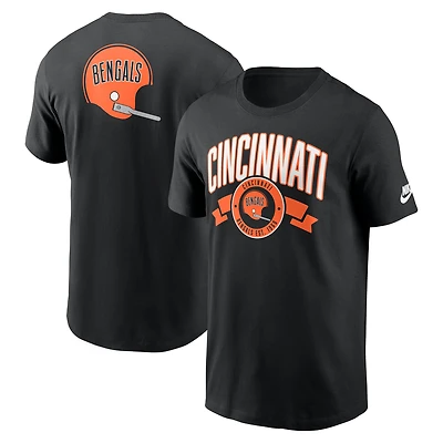 Men's Nike Black Cincinnati Bengals Rewind Front and Back Hit Essential T-Shirt