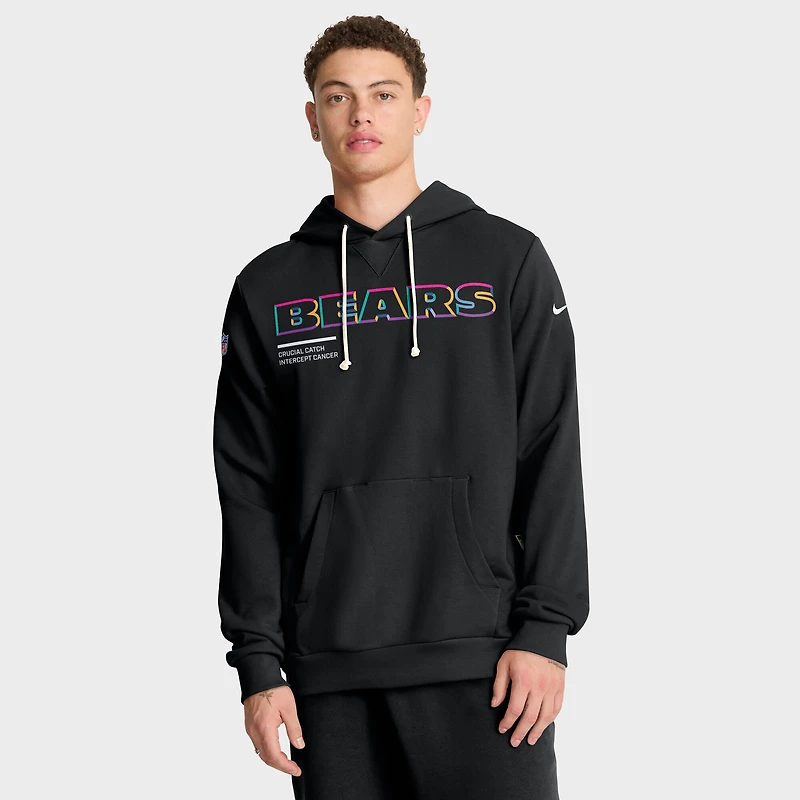 Men's Nike Black Chicago Bears Tall 2025 NFL Crucial Catch Sideline Standard Issue Dri-FIT Hoodie