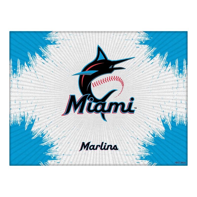 Miami Marlins 24" x 32" Splash Canvas Wall Art