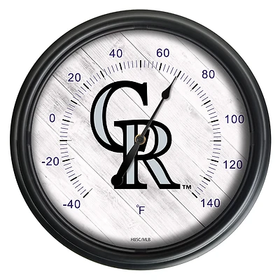 Black Colorado Rockies Indoor/Outdoor LED Thermometer