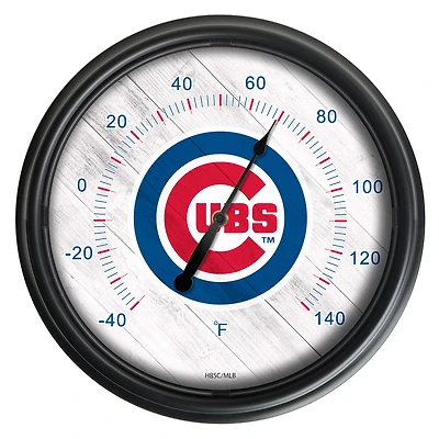 Black Chicago Cubs Indoor/Outdoor LED Thermometer