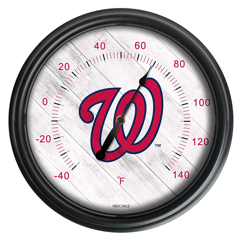 Black Washington Nationals Indoor/Outdoor LED Thermometer
