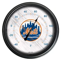 Black New York Mets Indoor/Outdoor LED Thermometer