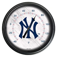 Black New York Yankees Indoor/Outdoor LED Thermometer