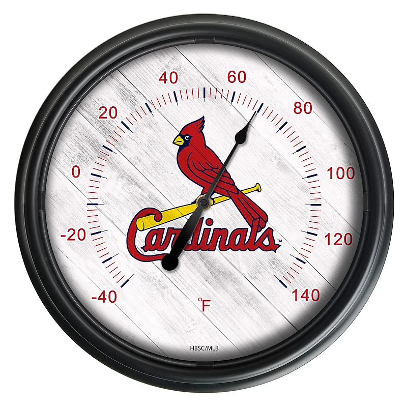 Black St. Louis Cardinals Indoor/Outdoor LED Thermometer