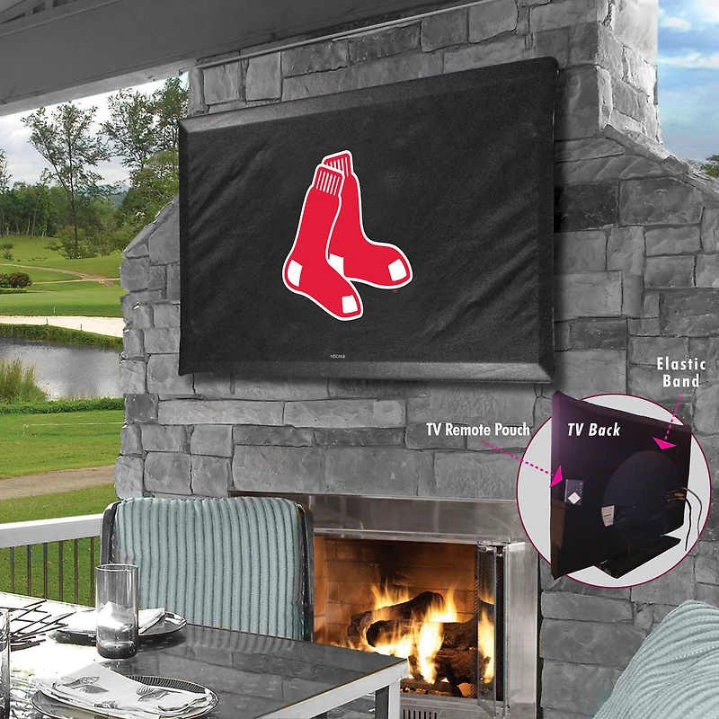Black Boston Red Sox 55" x 31" TV Cover
