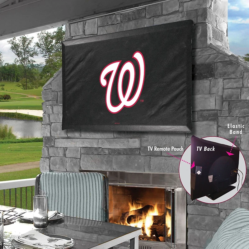 Black Washington Nationals 55" x 31" TV Cover