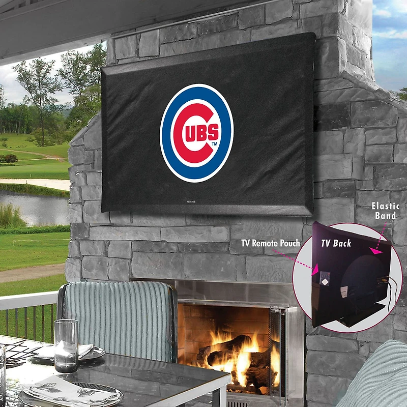 Black Chicago Cubs 55" x 31" TV Cover
