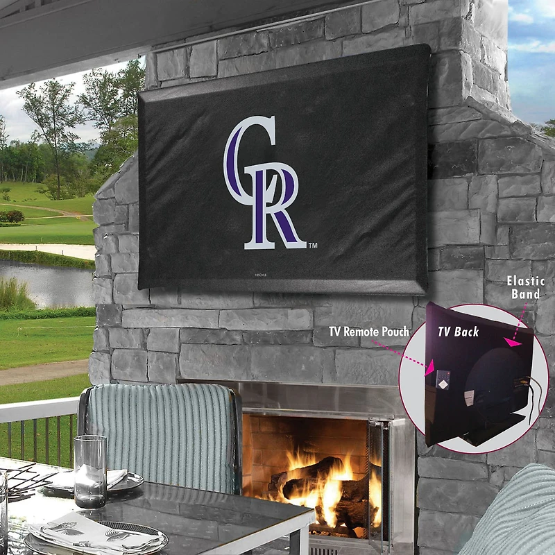Black Colorado Rockies 55" x 31" TV Cover