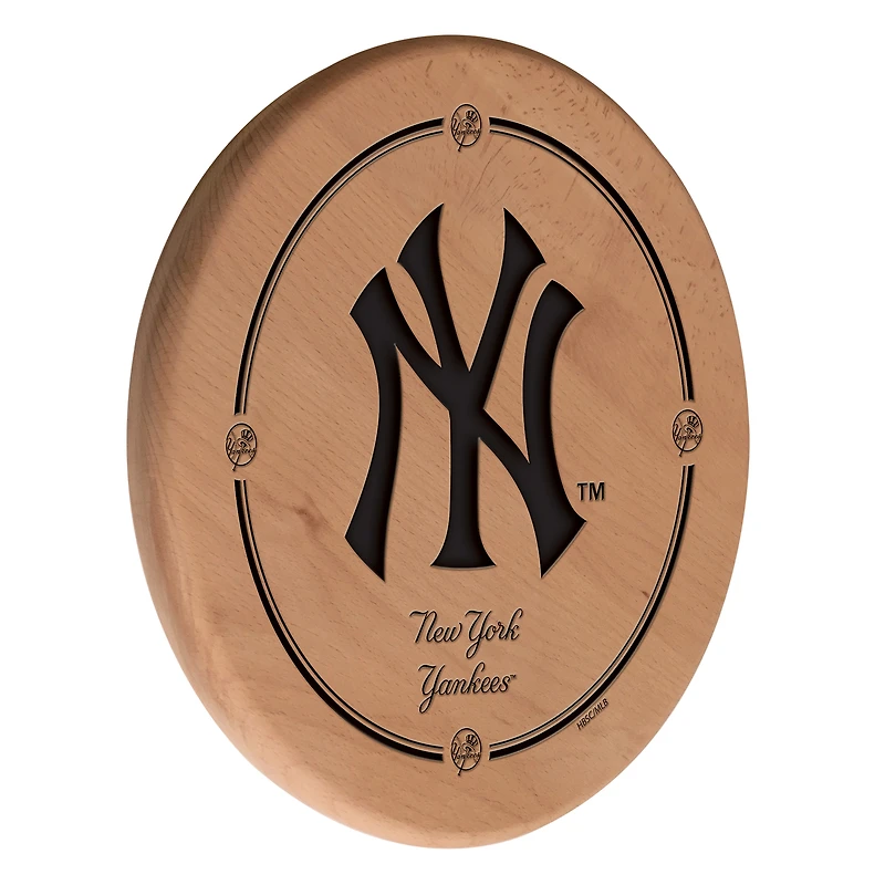 Natural New York Yankees 13" Laser Engraved Solid Wood Sign