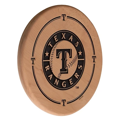 Natural Texas Rangers 13" Laser Engraved Solid Wood Sign