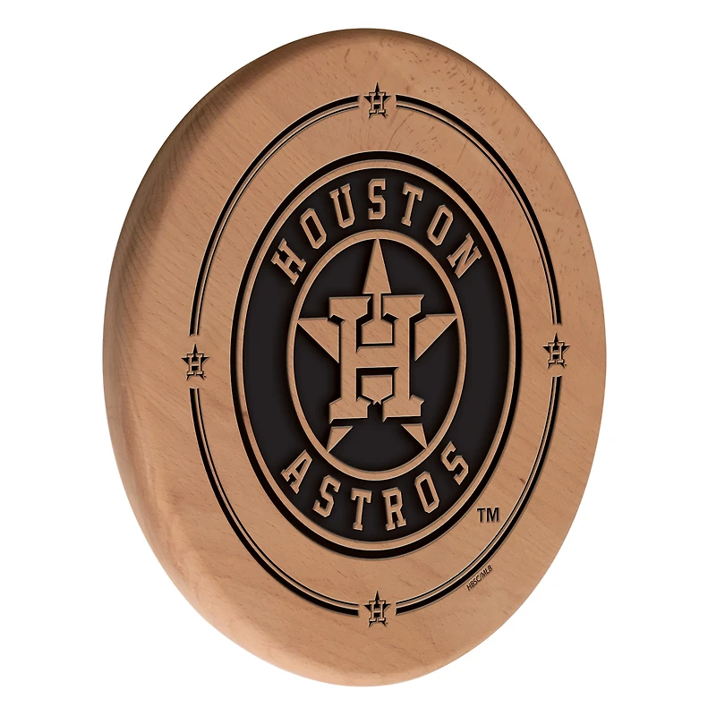 Natural Houston Astros 13" Laser Engraved Solid Wood Sign