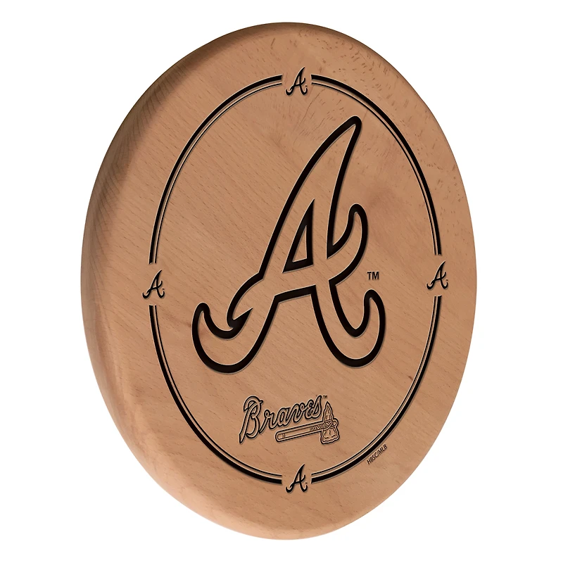 Natural Atlanta Braves 13" Laser Engraved Solid Wood Sign