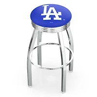 Silver Los Angeles Dodgers 25" Chrome Ringed Swivel Counter Stool