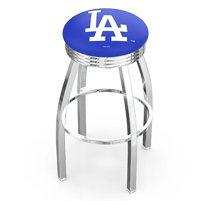 Silver Los Angeles Dodgers 25" Chrome Ringed Swivel Counter Stool