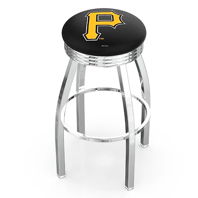Silver Pittsburgh Pirates 25" Chrome Ringed Swivel Counter Stool