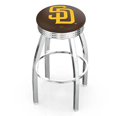 Silver San Diego Padres 25" Chrome Ringed Swivel Counter Stool