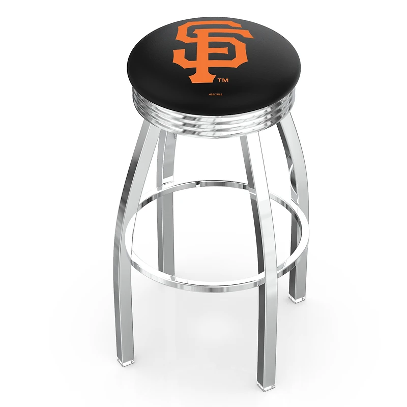 Silver San Francisco Giants 25" Chrome Ringed Swivel Counter Stool
