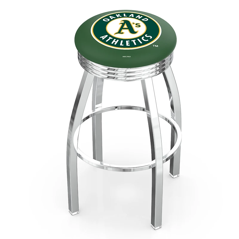 Silver Athletics 25" Chrome Ringed Swivel Counter Stool
