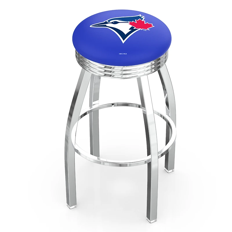Silver Toronto Blue Jays 25" Chrome Ringed Swivel Counter Stool