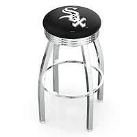 Silver Chicago White Sox 25" Chrome Ringed Swivel Counter Stool