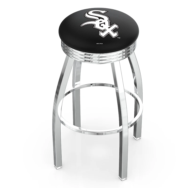 Silver Chicago White Sox 25" Chrome Ringed Swivel Counter Stool