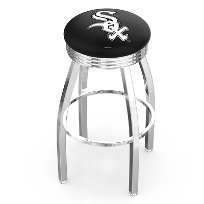 Silver Chicago White Sox 25" Chrome Ringed Swivel Counter Stool
