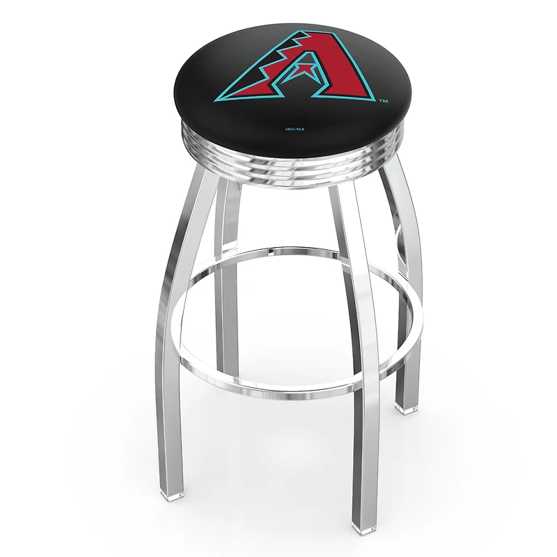 Silver Arizona Diamondbacks 25" Chrome Ringed Swivel Counter Stool