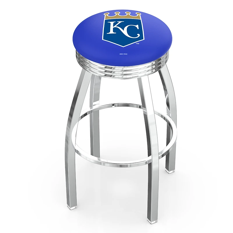 Silver Kansas City Royals 25" Chrome Ringed Swivel Counter Stool