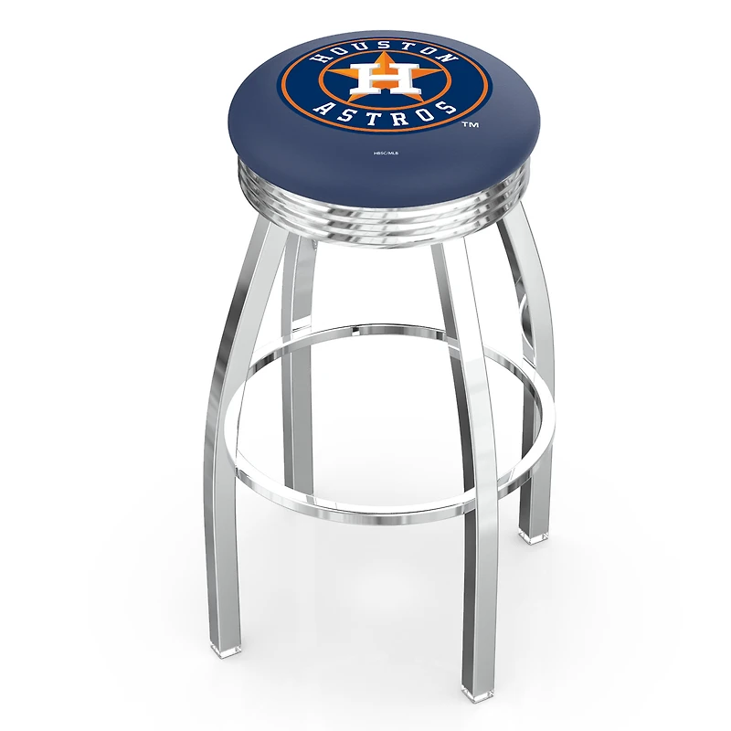 Silver Houston Astros 25" Chrome Ringed Swivel Counter Stool