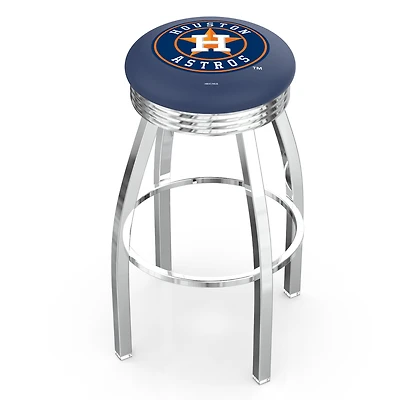 Silver Houston Astros 25" Chrome Ringed Swivel Counter Stool