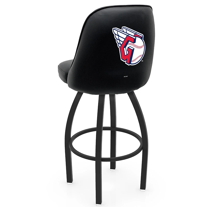 Black Cleveland Guardians 36" Swivel Bucket Seat Bar Stool
