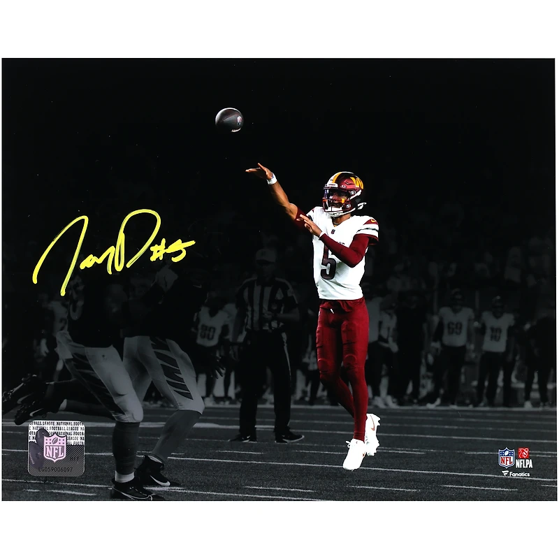 Jayden Daniels Washington Commanders Autographed 8" x 10" Throwing Spotlight Photograph